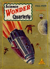 Cover of the Fall 1929 issue of Science Wonder Quarterly. Original copyright holder would have been either the artist, Frank R. Paul, or the publisher, Continental Publications.