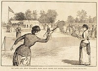 Women playing tennis.