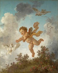 Jean-Honoré Fragonard (1732 - 1806)The Progress of Love: Love Pursuing a Dove, 1790-1791oil on canvas59 5/8 in. x 47 3/4 in. (151.45 cm x 121.29 cm)Henry Clay Frick Bequest.Accession number: 1915.1.52