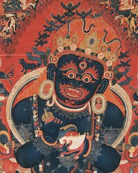 Detail, 15th-century painting from Tibet, Central Tibetan - Mahakala, Protector of the Tent -  (cropped) (cropped)