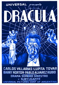 Theatrical release poster for the 1931 Spanish-language film Dracula, an adaptation of Bram Stoker's 1897 novel of the same name, released by Universal Pictures the same year as the production company's separate.