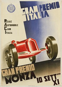Poster 1933 GP Monza. That car looks like an Alfa Romeo 8C 2300 Monza as well.