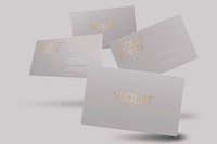 Business card mockup vector in gray with front and rear view