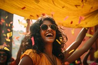Sri lankan celebrating laughing glasses adult. AI generated Image by rawpixel.