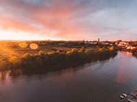 Free sunset over river photo, public domain nature CC0 image.