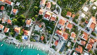 Free residential area, top view photo, public domain housing CC0 image.