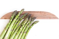 Free asparagus spears on a cutting board photo, public domain CC0 image.