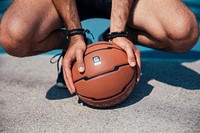 Free man playing basketball photo, public domain sport CC0 image.