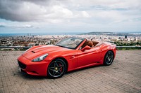 Red Ferrari car. Location Unknown. Date Unknown.