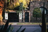 Free stone house facade photo, public domain building CC0 image.