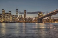 Free Brooklyn Bridge in New York City photo, public domain building CC0 image.