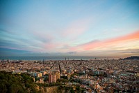 Free Barcelona, Spain at sunset image, public domain urban CC0 photo. 