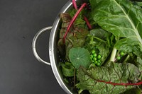 Free pot of fresh greens image, public domain food CC0 photo.