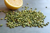 Free dried green pea halves on table photo, public domain food CC0 image.