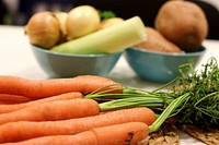 Free closeup on fresh vegetables on table photo, public domain food CC0 image.