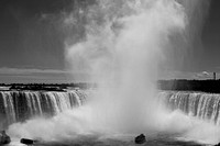 Black and white Niagra falls. Free public domain CC0 image.