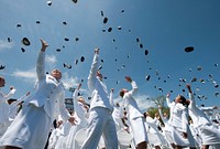 NEW LONDON, Conn. -- The U.S. Coast Guard Academy Class of 2014 became commissioned ensigns during their Commencement Ceremony May 21, 2014. In attendance were DHS Secretary Jeh Johnson, U.S. Coast Guard Commandant Adm. Bob Papp, and Academy Superintendent Rear Adm. Sandra Stosz. U.S. Coast Guard photo by Petty Officer 2nd Class Cory J. Mendenhall. Original public domain image from Flickr