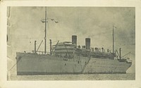 SS Cuba ship. Historical drawing. Free public domain CC0 photo.