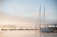 Sailing boat near the port. Original public domain image from Flickr