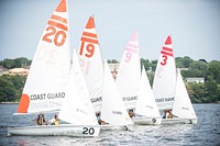 NEW LONDON, Conn. -- Swabs from the Class of 2019 practice sailing under the guidance of their 2nd Class Cadre at the U.S. Coast Guard Academy July 13, 2015 during Swab Summer. U.S. Coast Guard photo by Petty Officer 2nd Class Cory J. Mendenhall. Original public domain image from Flickr