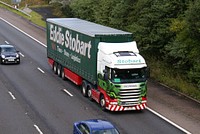 Stobart Scania truck, M16 North West England, UK, September 22, 2015.