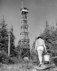 Fire Spotter Janice Mackey 6-17-1956. Original public domain image from Flickr