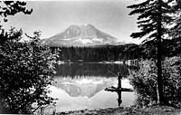 Mt Adams from Tekhlakh Lake, Columbia NF, WA 1937, Gifford Pinchot National Forest Historic Photo. Original public domain image from Flickr