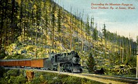 Stevens Pass IGT 1911 PostCard Scenic Mt. Baker-Snoqualmie National Forest Historic Photo. Original public domain image from Flickr