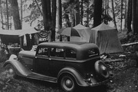 vintage car in the wood, Original public domain image from Flickr