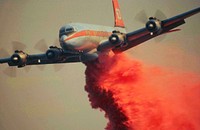 OCHOCO_RETARDANT DROP AT HASH ROCK FIRE 2 Airplane dropping Fire Retardant on the Ochoco National Forests Hash Rock Fire on May 25 2007. Original public domain image from Flickr