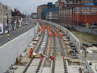 Railway construction in UK. Free public domain CC0 photo.