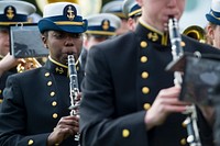 NEW LONDON, Conn. -- U.S. Coast Guard Academy cadets conduct a regimental review April 8, 2016. U.S. Coast Guard photo by Petty Officer 2nd Class Cory J. Mendenhall. Original public domain image from Flickr