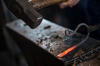 MYSTIC, Conn. -- Civil engineering and naval architecture majors from the U.S. Coast Guard Academy learn basic blacksmithing techniques at the Mystic Seaport Shipsmith Shop April 18, 2016. U.S. Coast Guard photo by Petty Officer 2nd Class Cory J. Mendenhall. Original public domain image from Flickr