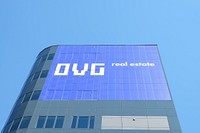 Sign advertising "OVG real estate", the Netherlands, May 7, 2016.