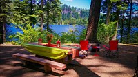 BLUE BAY CAMPGROUND-DESCHUTES-103, Picnic Table at Blue Bay Campground by Suttle Lake on the Deschutes National Forest in Central Oregon. Original public domain image from Flickr