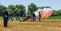 Union Artillery Firing. Original public domain image from Flickr