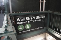 Wall Street train station. Free public domain CC0 photo.