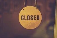 Shop sign with closed message. Free public domain CC0 photo