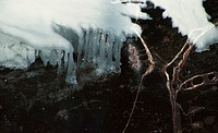 Aesthetic icicle photography on photo film. Free public domain CC0 image.