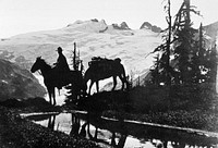 Silhouette of wilderness ranger 1920's. Original public domain image from Flickr