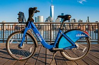 Citi Bike, Hudson River Waterfront, New Jersey, USA, January 10, 2018.