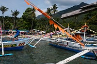 Boats parked at Sabong Beach, Palawan, Philippines. Free public domain CC0 photo.