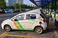 EV Carsharing in Hangzhou, China. June 18, 2018. 