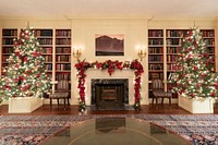 White House Christmas 2018The Library of the White House is decorated for the holiday season Monday, Nov. 26, 2018. (Official White House Photo by Andrea Hanks). Original public domain image from Flickr