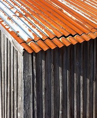 Rusty zinc roof. Free public domain CC0 image.