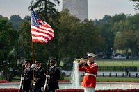 September 11, President Donald J. Trump delivers remarks at a September 11th Pentagon Observance Ceremony Wednesday, Sep.11, 2019, at the Pentagon in Arlington, Va. (Official White House Photo by Shealah Craighead). Original public domain image from Flickr