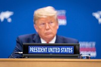 #UNGA President Donald J. Trump attends a United Nations event on Religious Freedom Monday, Sept. 23, 2019, at the United Nations Headquarters in New York City. (Official White House Photo by Shealah Craighead). Original public domain image from Flickr