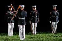 Marine Corps Evening ParadeSecretary of State Michael R. Pompeo and Mrs. Susan Pompeo attend the Evening Parade at Marine Barracks Washington, D.C., July 5, 2019. [State Department photo by Ron Przysucha/ Public Domain]. Original public domain image from Flickr