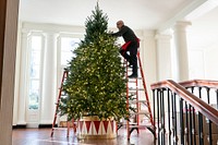 Volunteers Decorate the White House for Christmas 2019Volunteers prepare decorations for the 2019 Christmas season at the White House. (Official White House Photo by Andrea Hanks). Original public domain image from Flickr