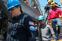 BSEE 10 Years After Deepwater Horizon: Promoting Safety, Performance and Environmental StewardshipBSEE Engineers conduct a pre-production platform inspection. Original public domain image from Flickr
